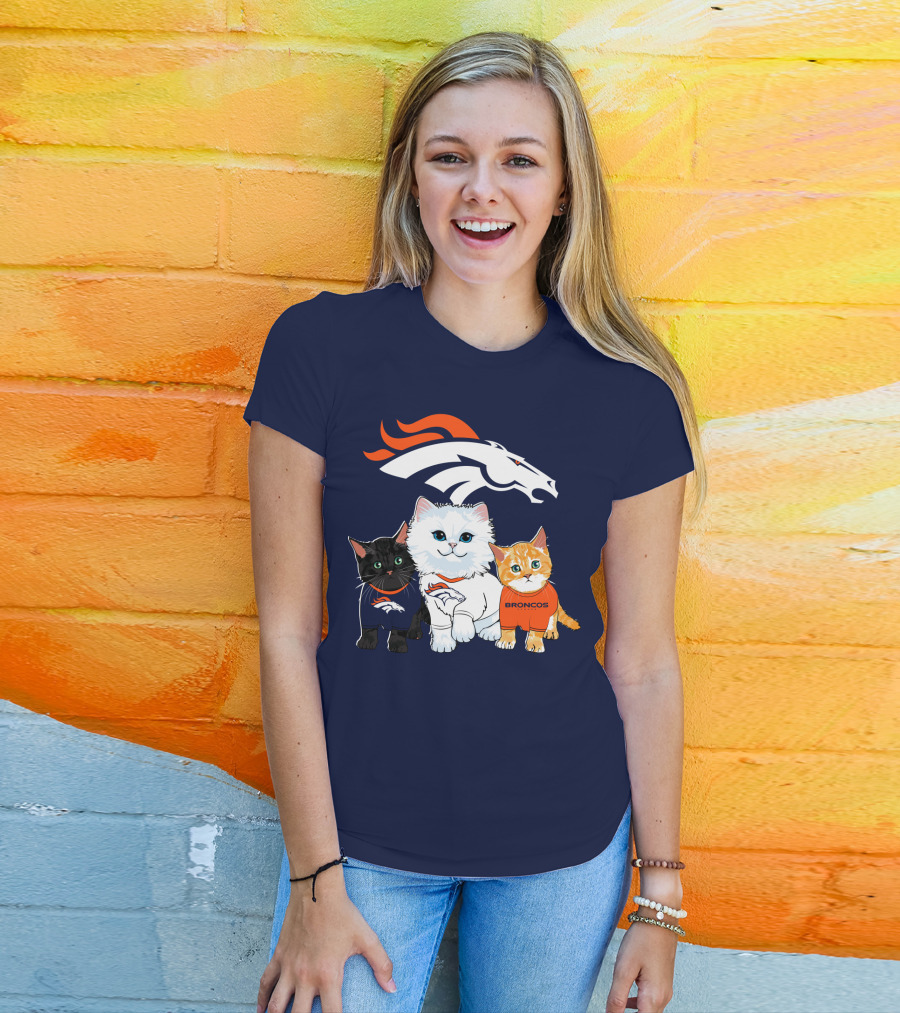 Denver Broncos Cat Trio T-Shirt