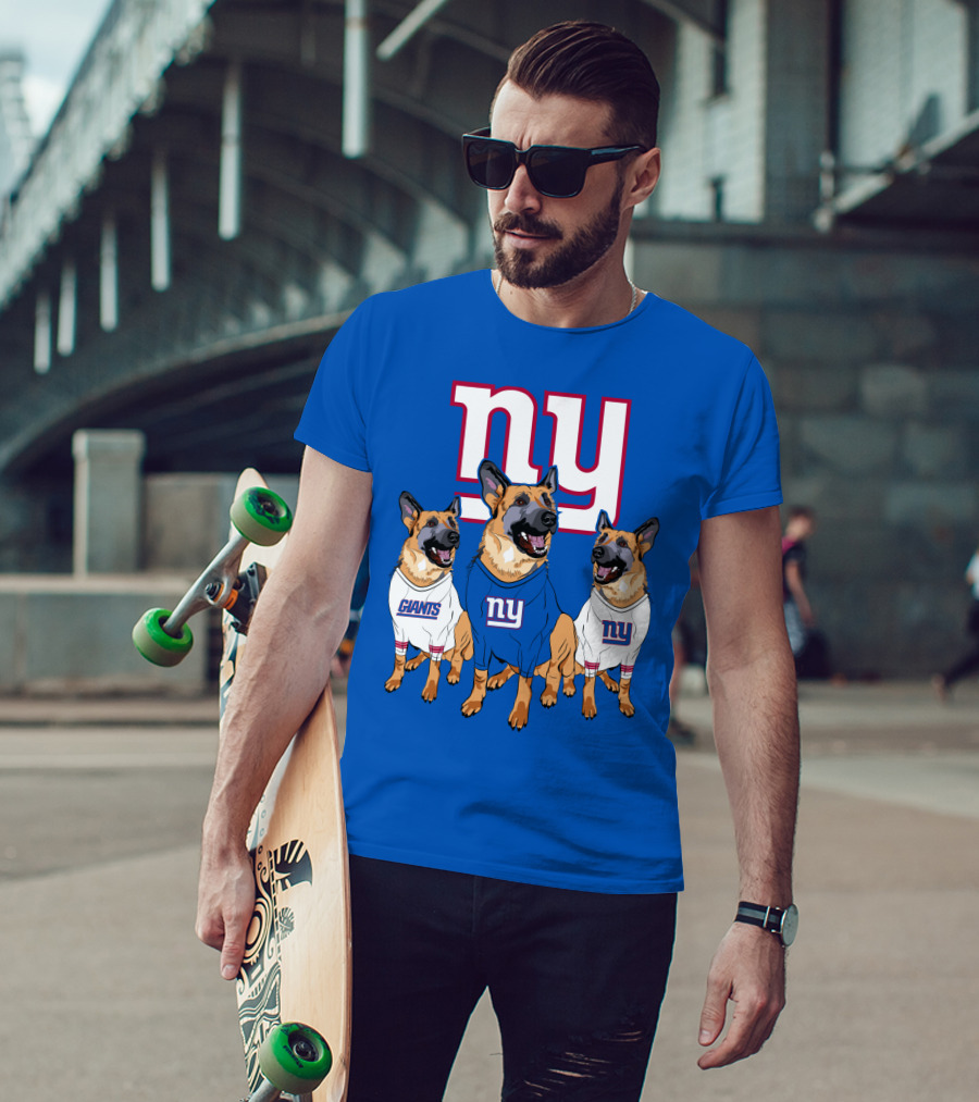 New York Giants German Shepherd Trio T-Shirt