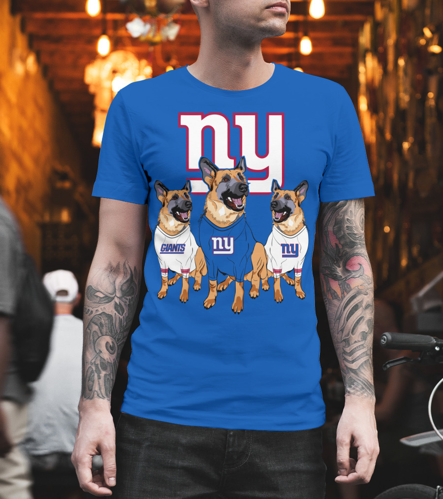 New York Giants German Shepherd Trio T-Shirt