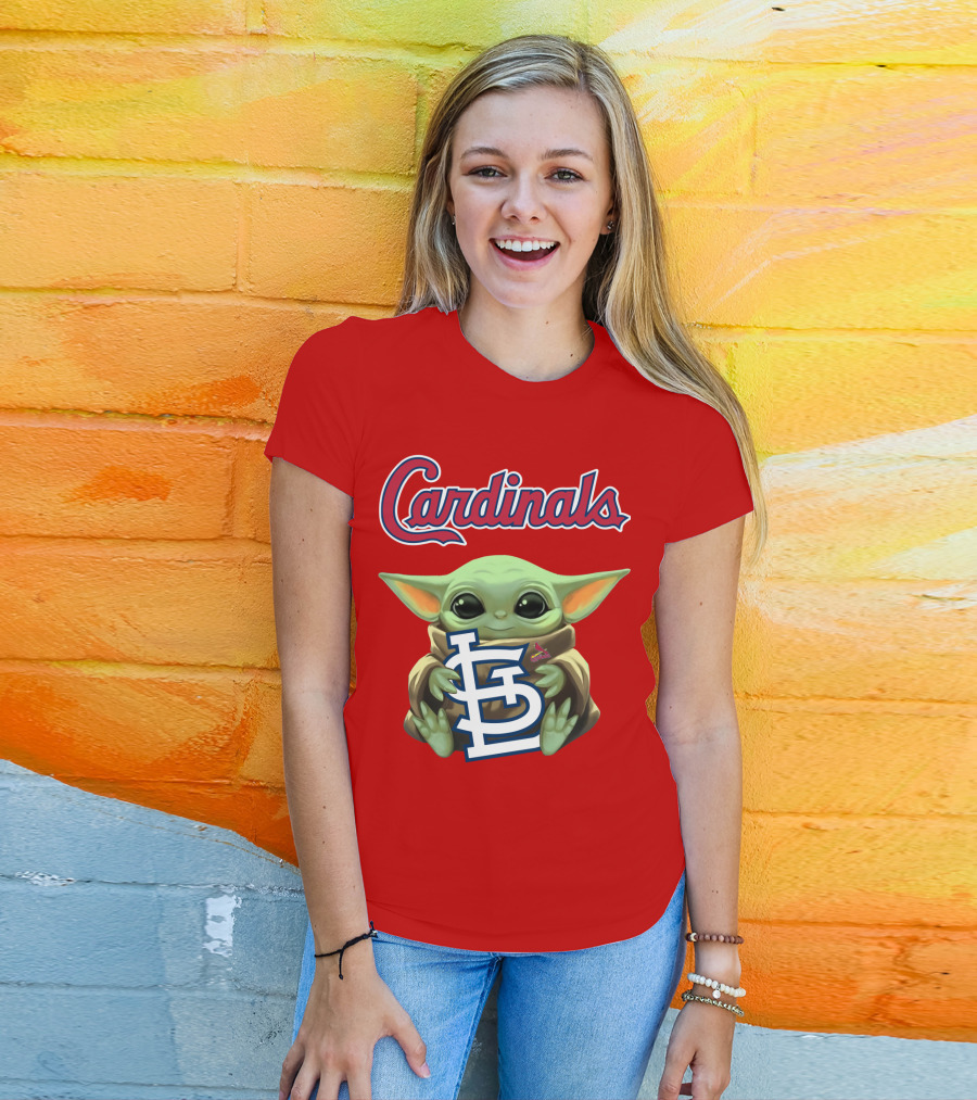 Cardinals Baby Yoda Holding St. Louis T-Shirt