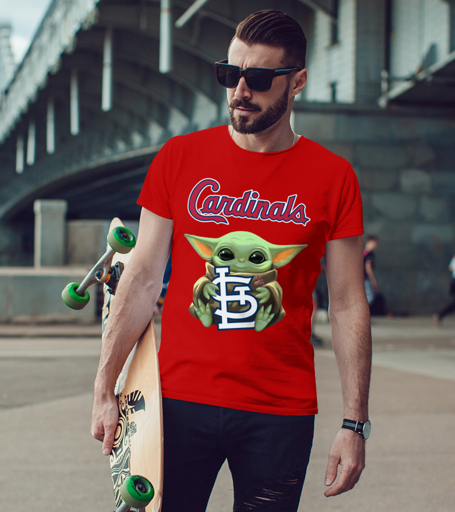 Cardinals Baby Yoda Holding St. Louis T-Shirt