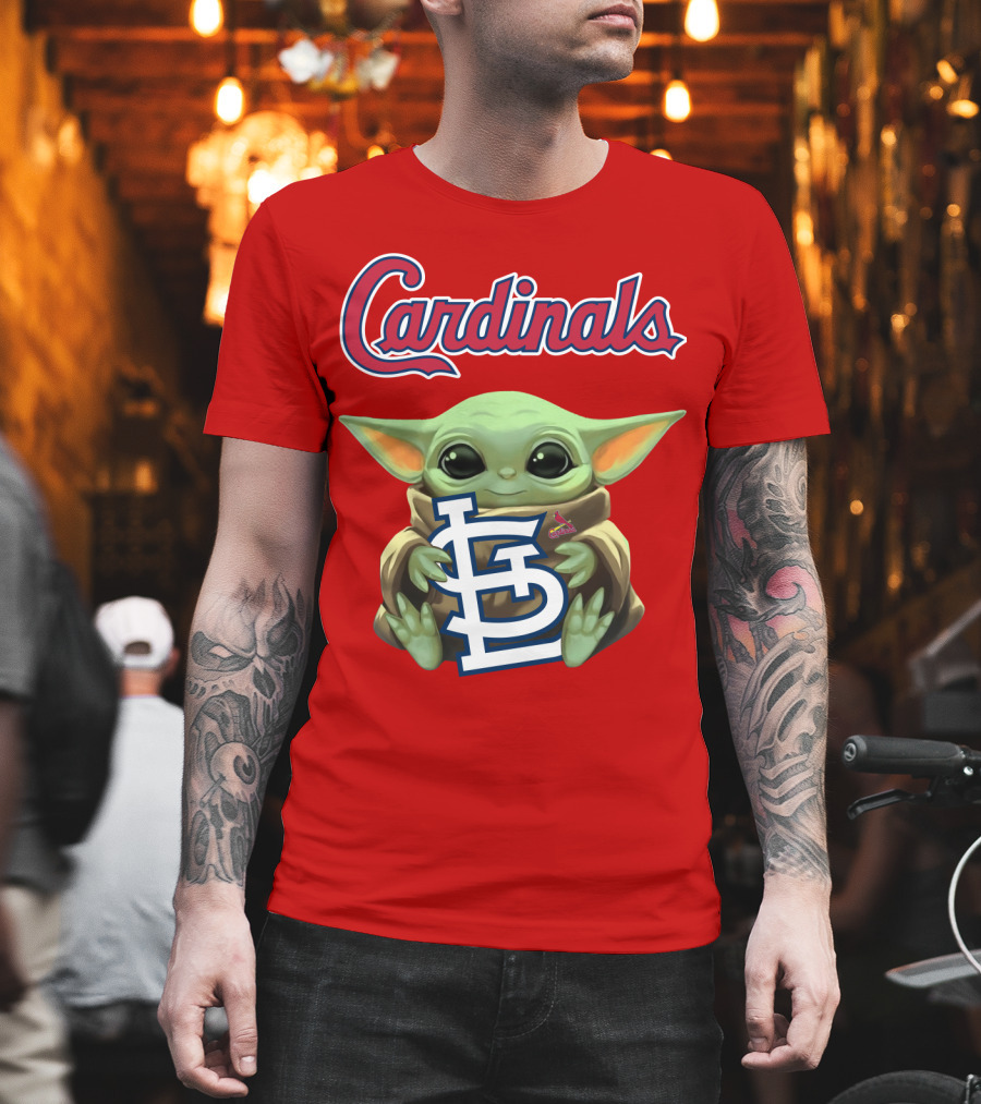 Cardinals Baby Yoda Holding St. Louis T-Shirt
