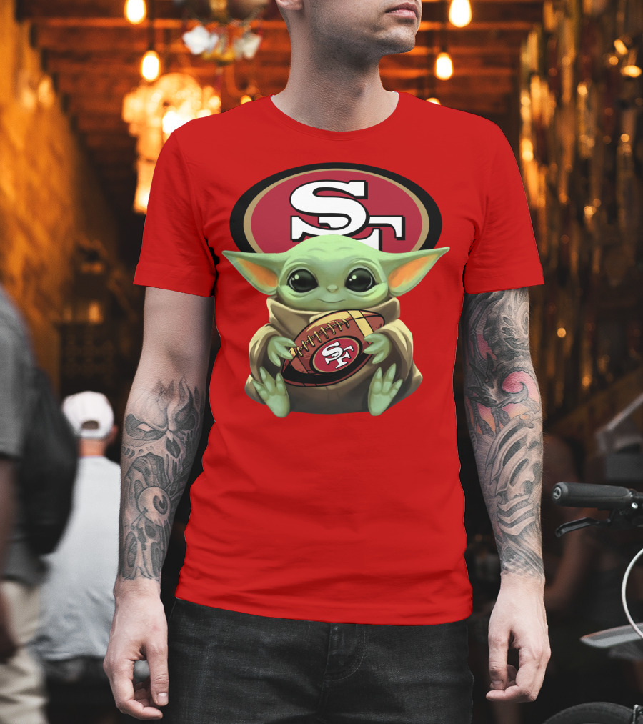 Baby Yoda San Francisco 49ers Football T-Shirt