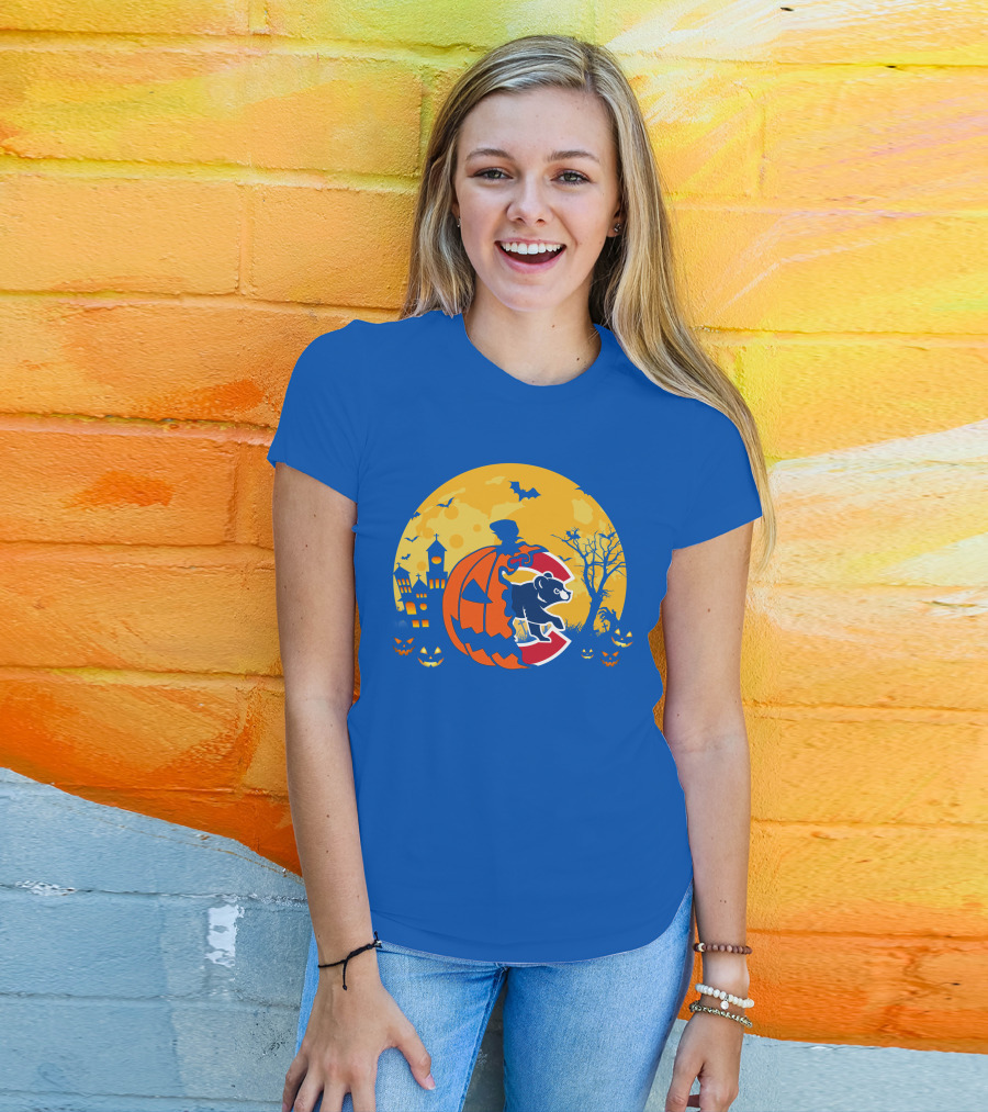 Chicago Cubs Halloween Full Moon T-Shirt