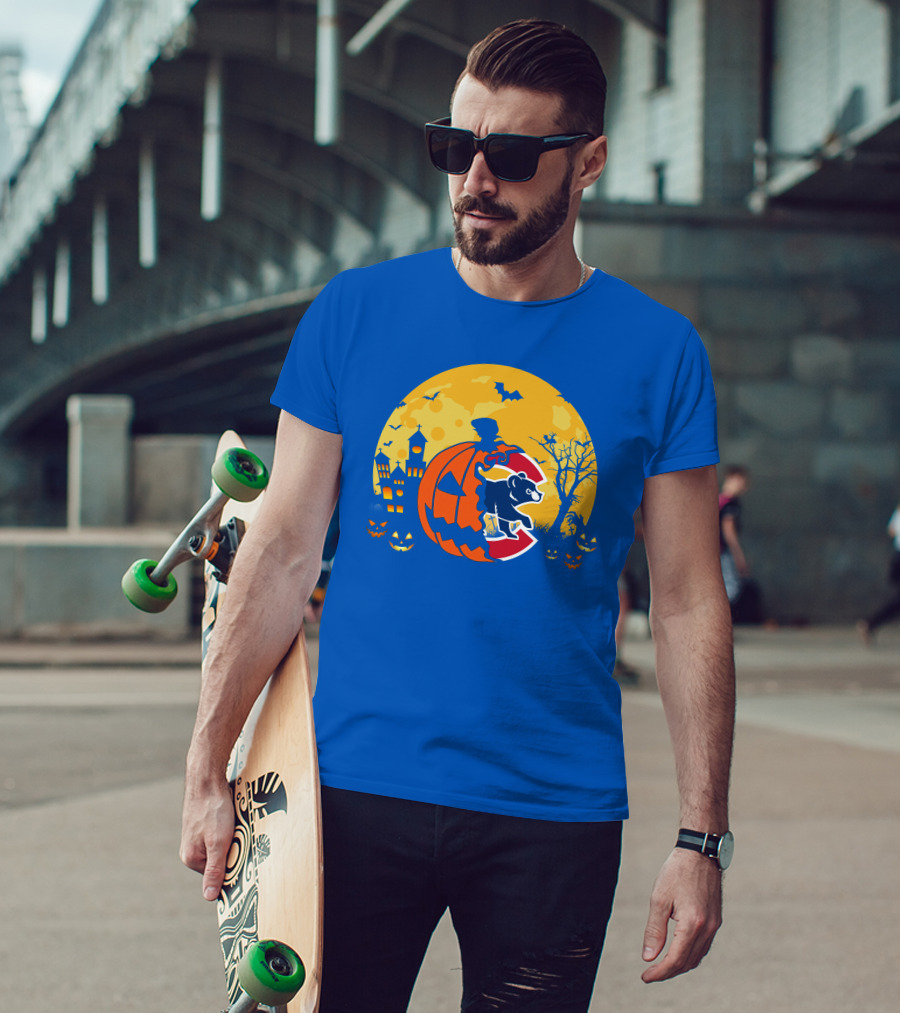 Chicago Cubs Halloween Full Moon T-Shirt