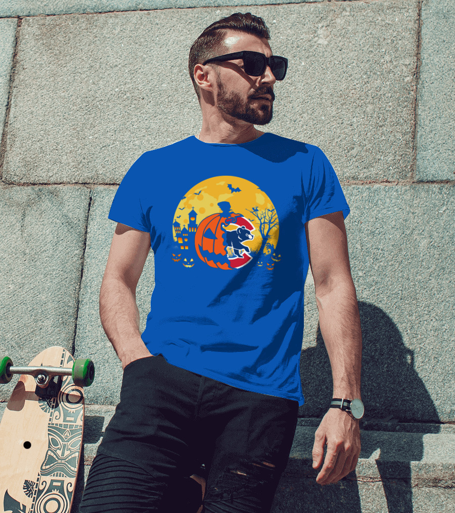 Chicago Cubs Halloween Full Moon T-Shirt