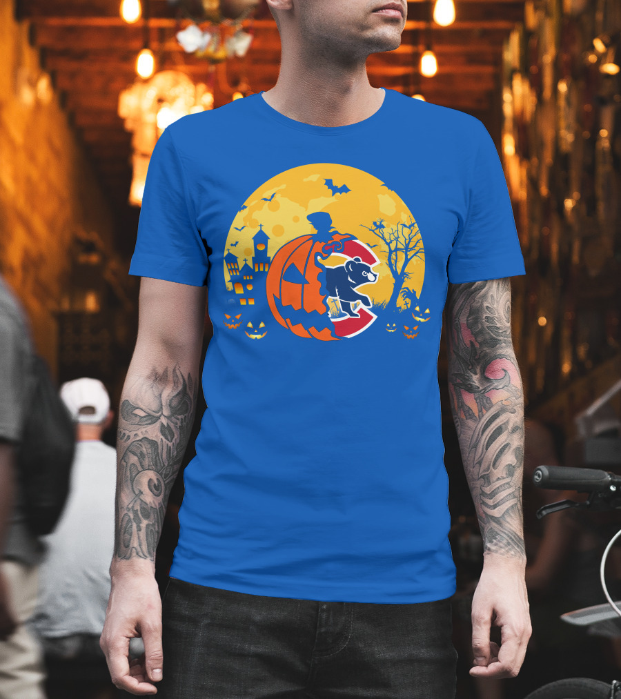 Chicago Cubs Halloween Full Moon T-Shirt