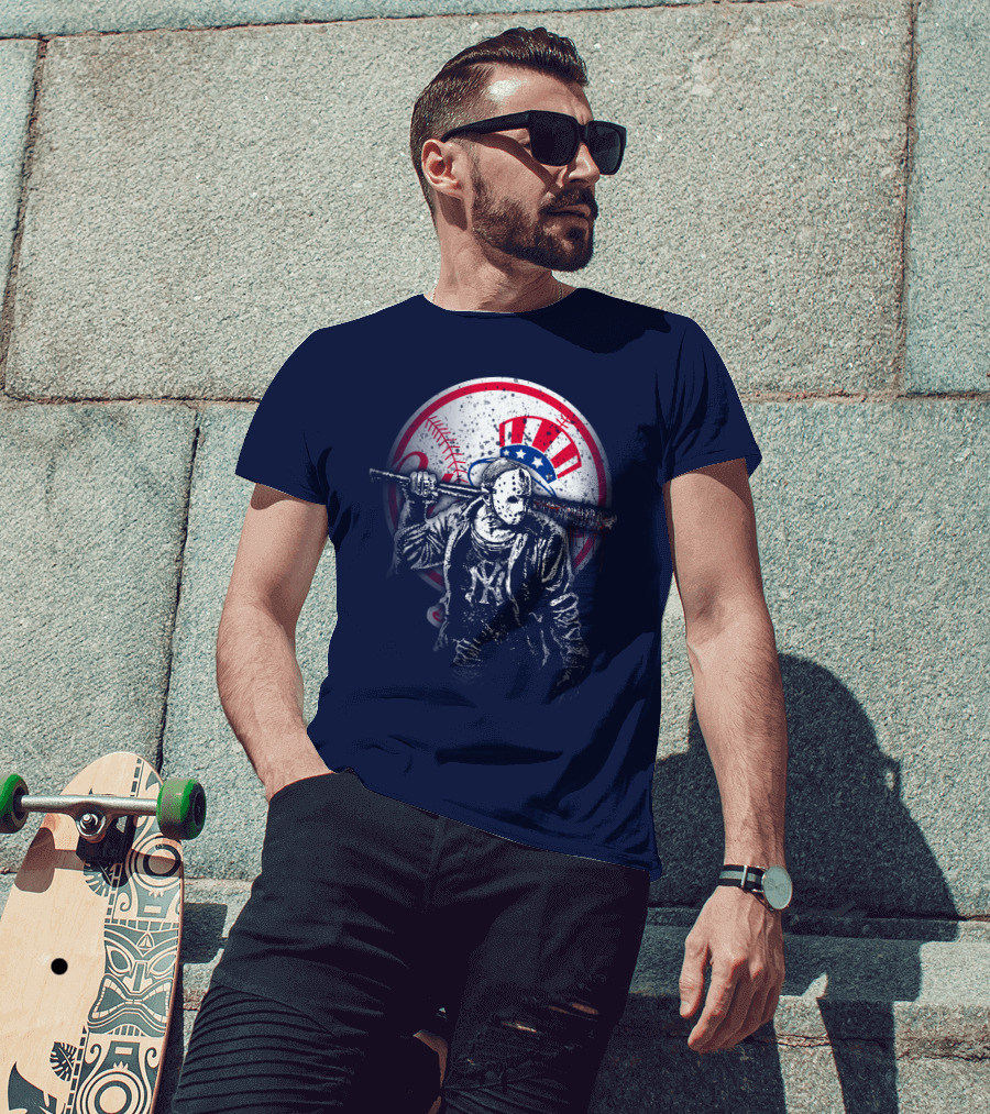 New York Baseball Icon With Mask And Bat T-Shirt