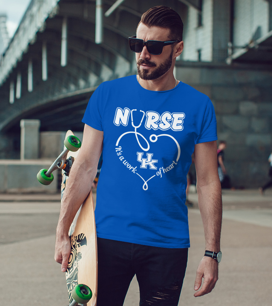 Nurse It's A Work Of Heart Uk Stethoscope T-Shirt