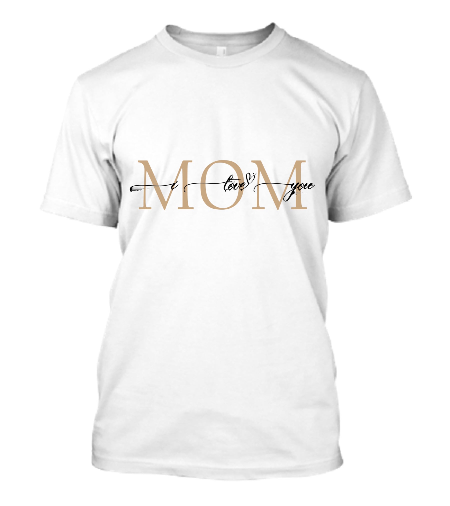 MOM I Love You Heart Script T-Shirt