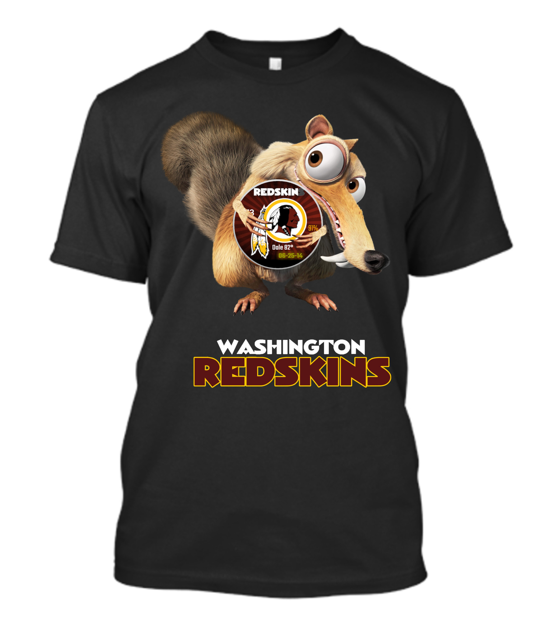 Washington Redskins Redskin 05 Ice Age Squirrel T-Shirt