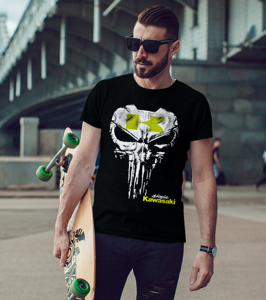 Kawasaki Ninja Skull Punisher Style T-Shirt