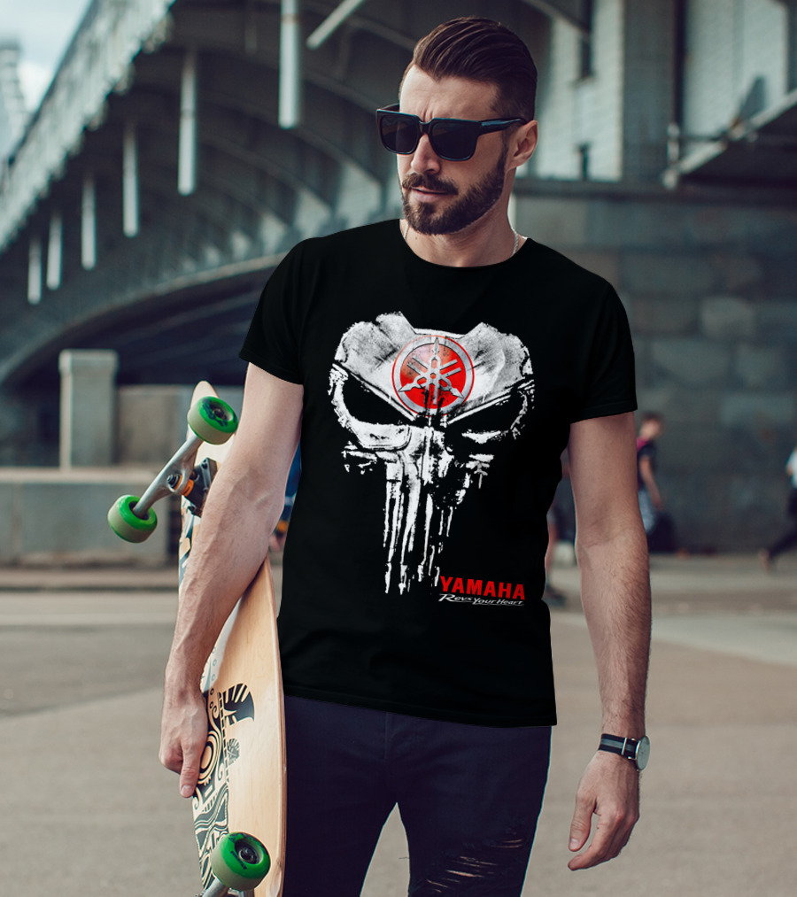 Yamaha Revs Your Heart Skull T-Shirt