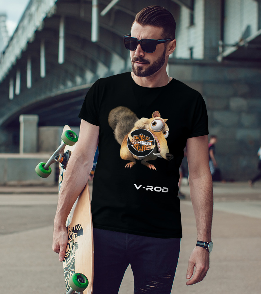 V-Rod Harley Davidson Scrat Ice Age Crossover T-Shirt