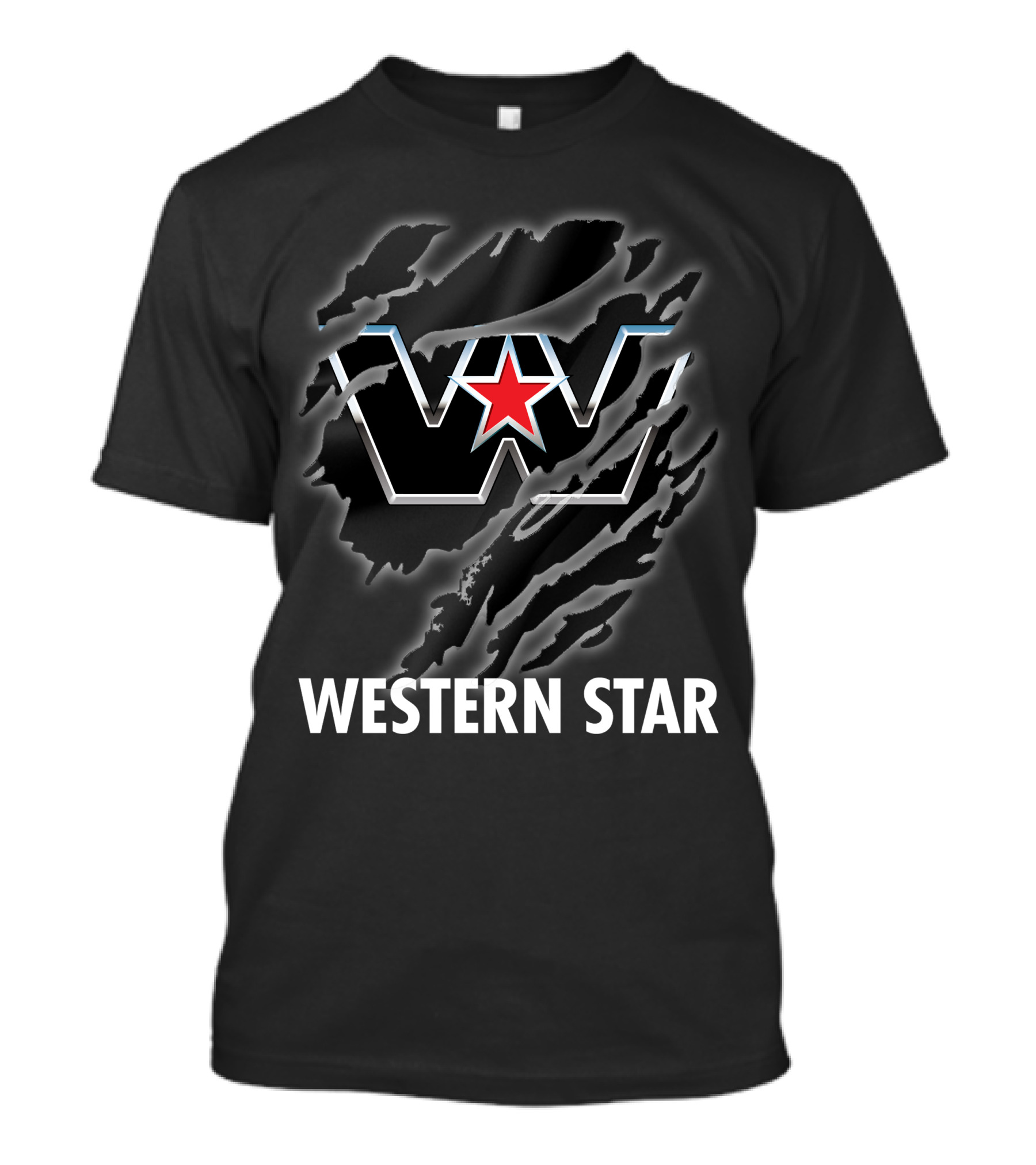 Western Star W Logo Red Star Claw Marks T-Shirt