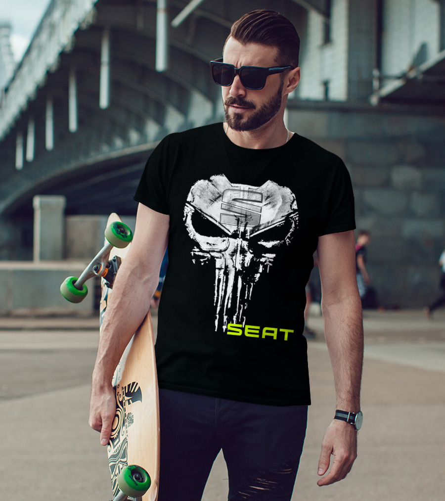 Seat Skull Logo Punisher Style T-Shirt
