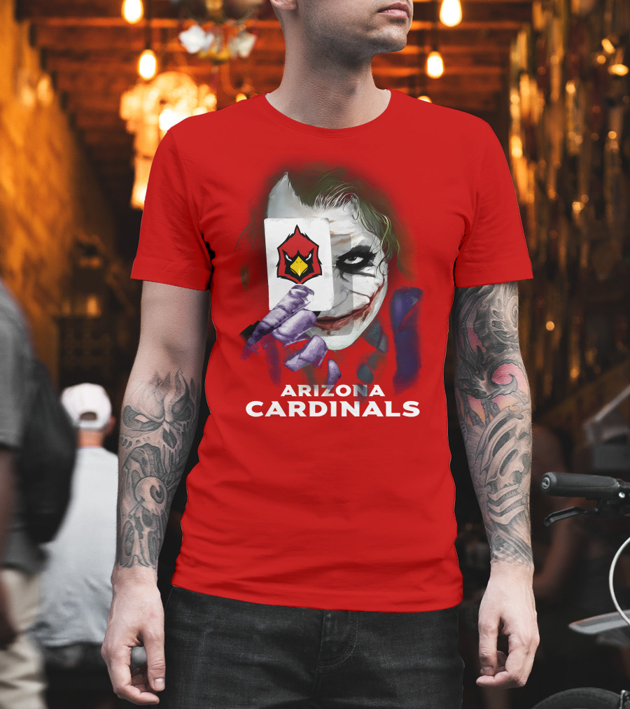 Arizona Cardinals Joker Playing Card Face T-Shirt