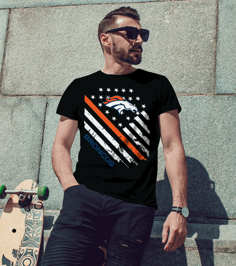 Broncos American Flag Stars Stripes T-Shirt