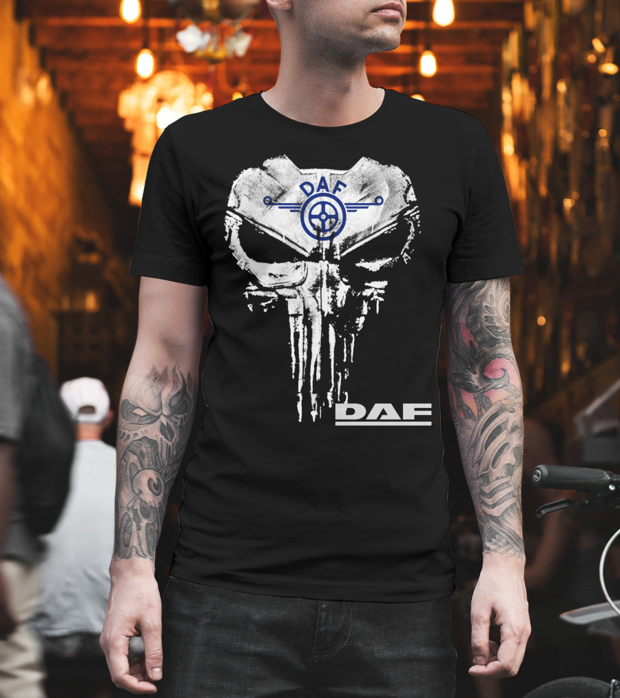 Daf Skull Emblem With Wheel Symbol T-Shirt