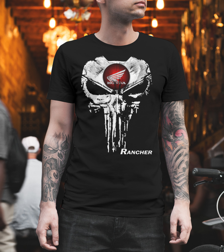 Honda Rancher Punisher Skull T-Shirt