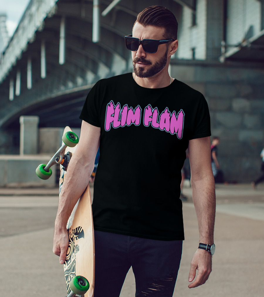 Flim Flam Colorful Flame Font T-Shirt