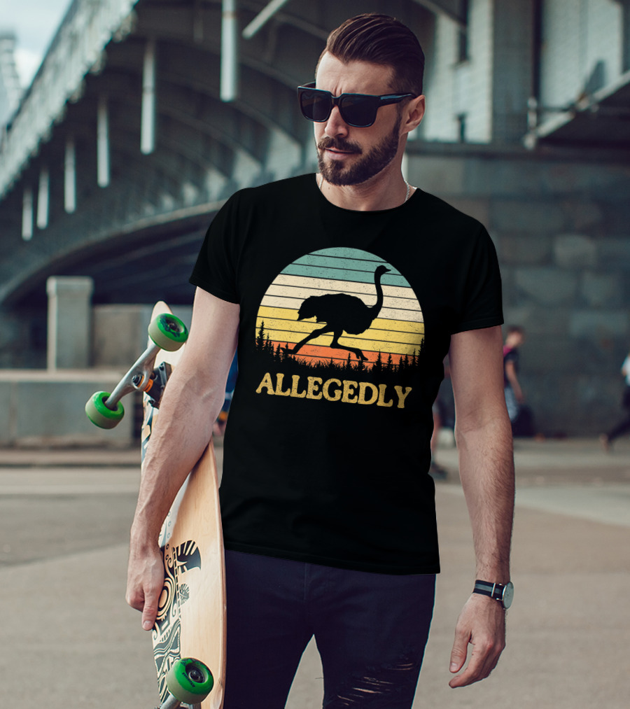 Allegedly Ostrich Flightless Bird Sunset T-Shirt
