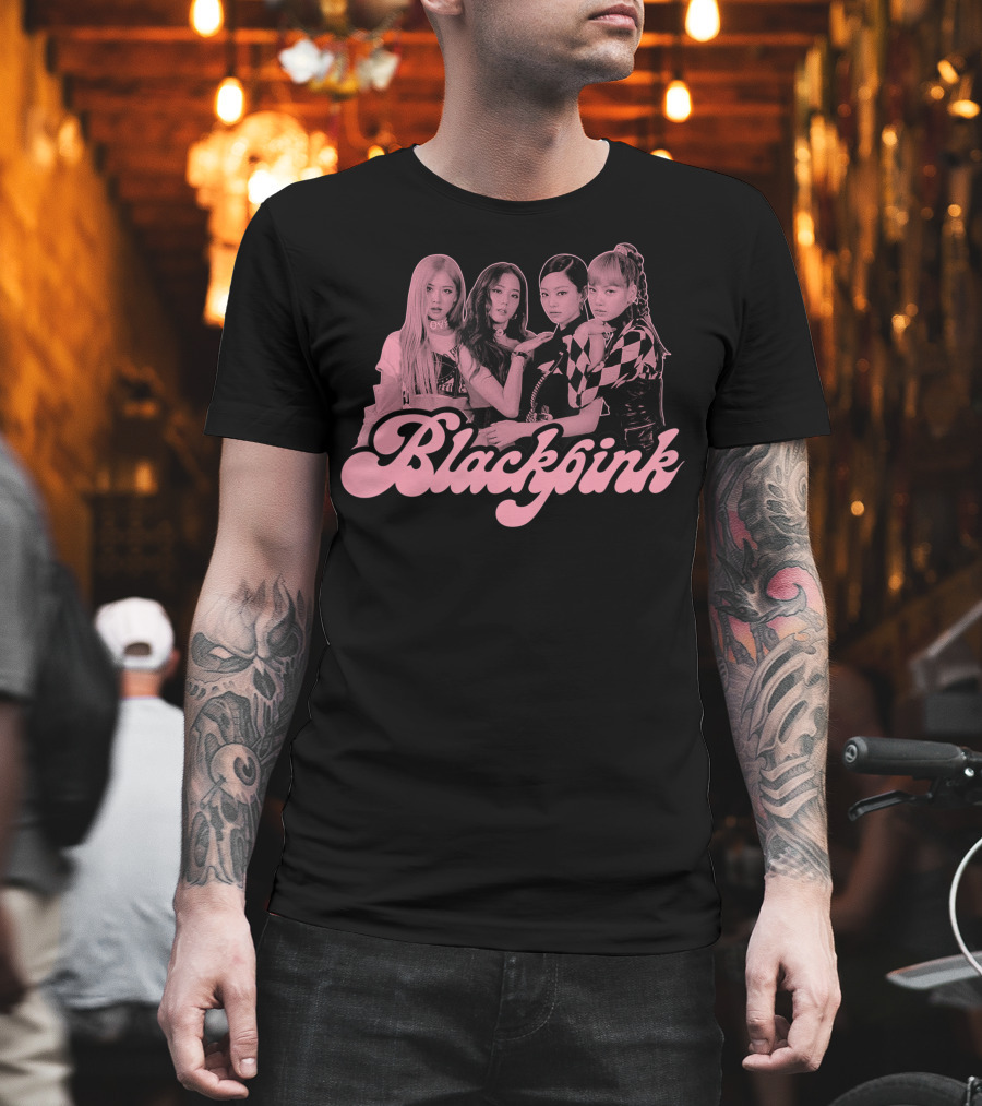 Blackpink Pink Aesthetic Group Photo T-Shirt