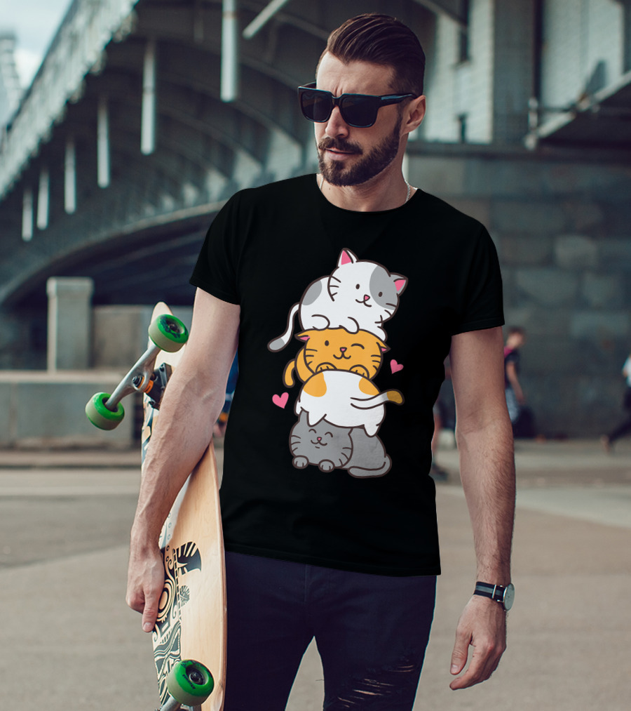 Cat Cats Cute Kitty Pile Kawaii Neko Anime T-Shirt
