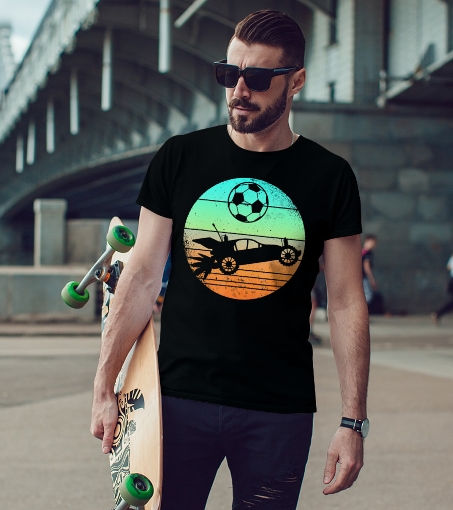 Retro Rocket Soccer Car League Gamer Aesthetic T-Shirt