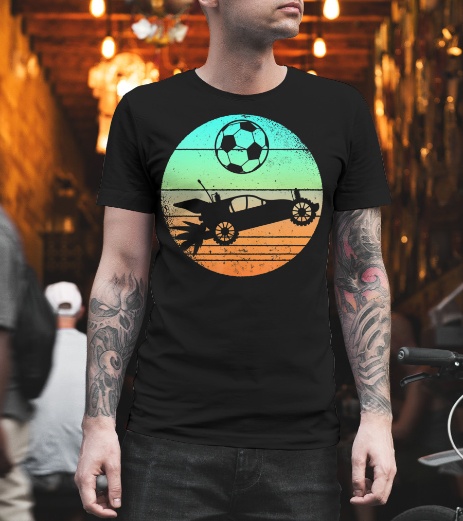 Retro Rocket Soccer Car League Gamer Aesthetic T-Shirt