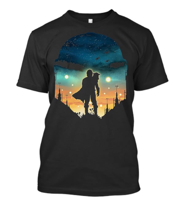 Only Today Lone Mandalorian Starry Sunset Adventure T-Shirt
