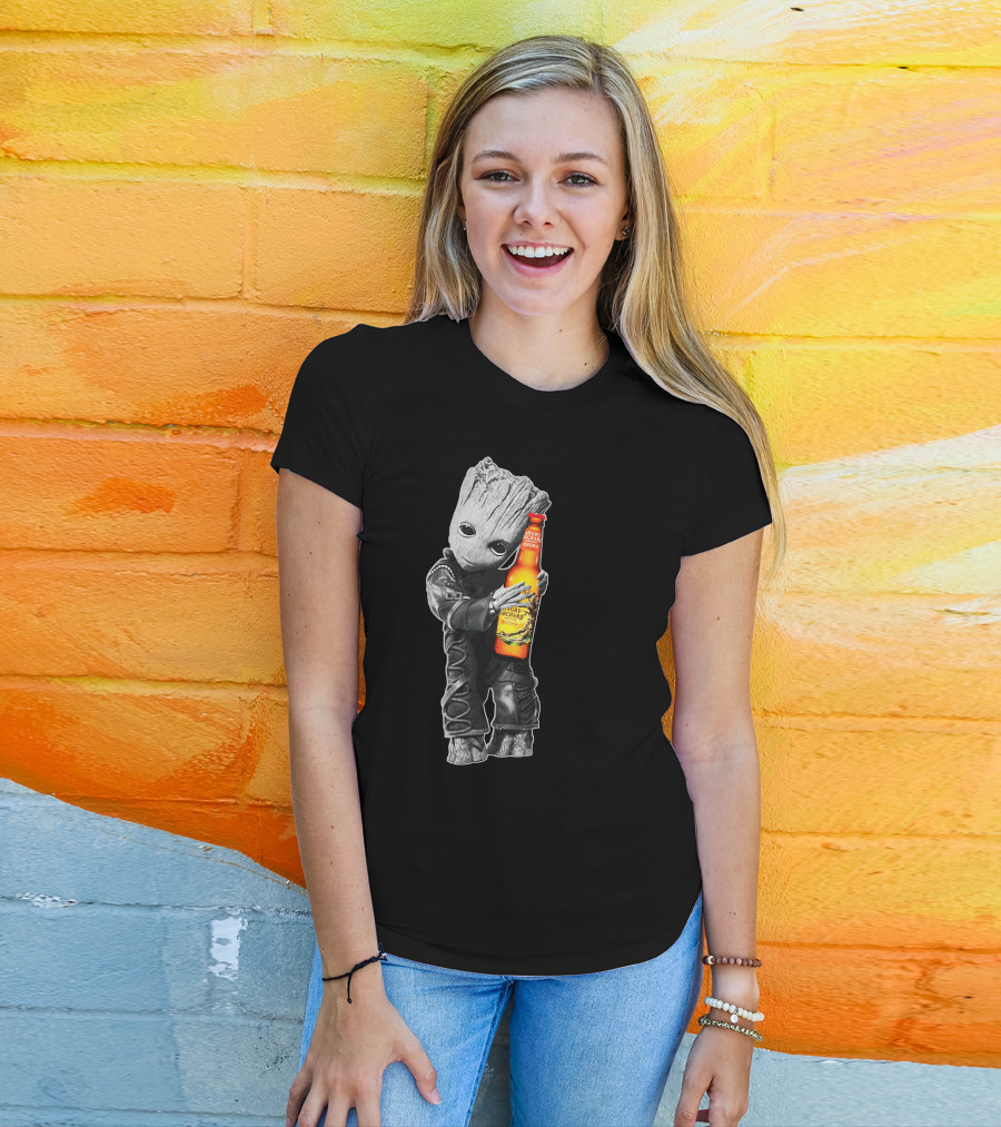 Groot Hugging Angry Orchard Hard Cider Bottle Only Today T-Shirt