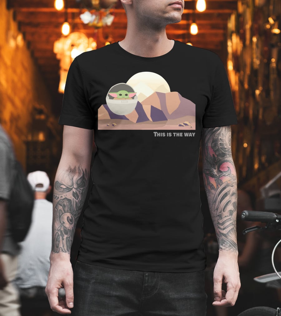 This Is The Way 7 Mandalorian Landscape With Baby Yoda T-Shirt