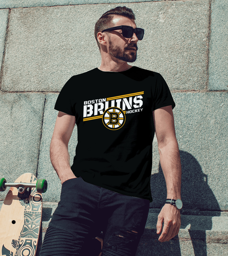 Boston Bruins Hockey Bold Text With Iconic T-Shirt