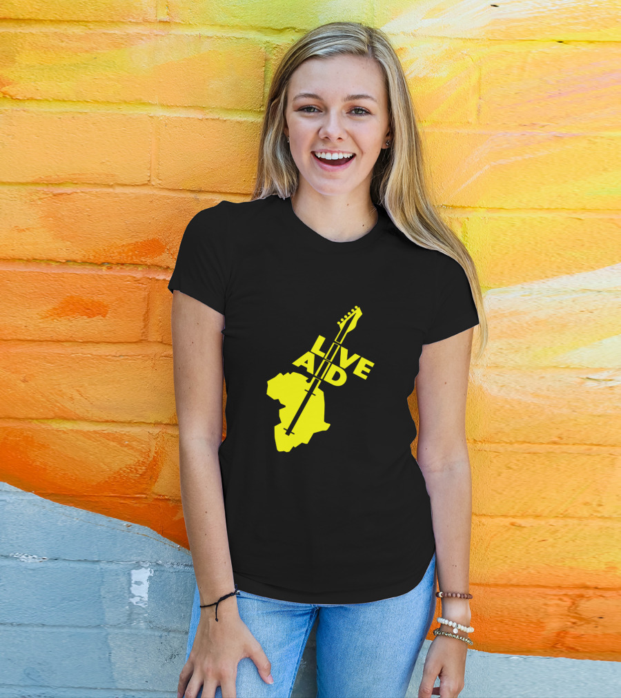Live Aid 1985 Africa Guitar Logo Music Festival T-Shirt