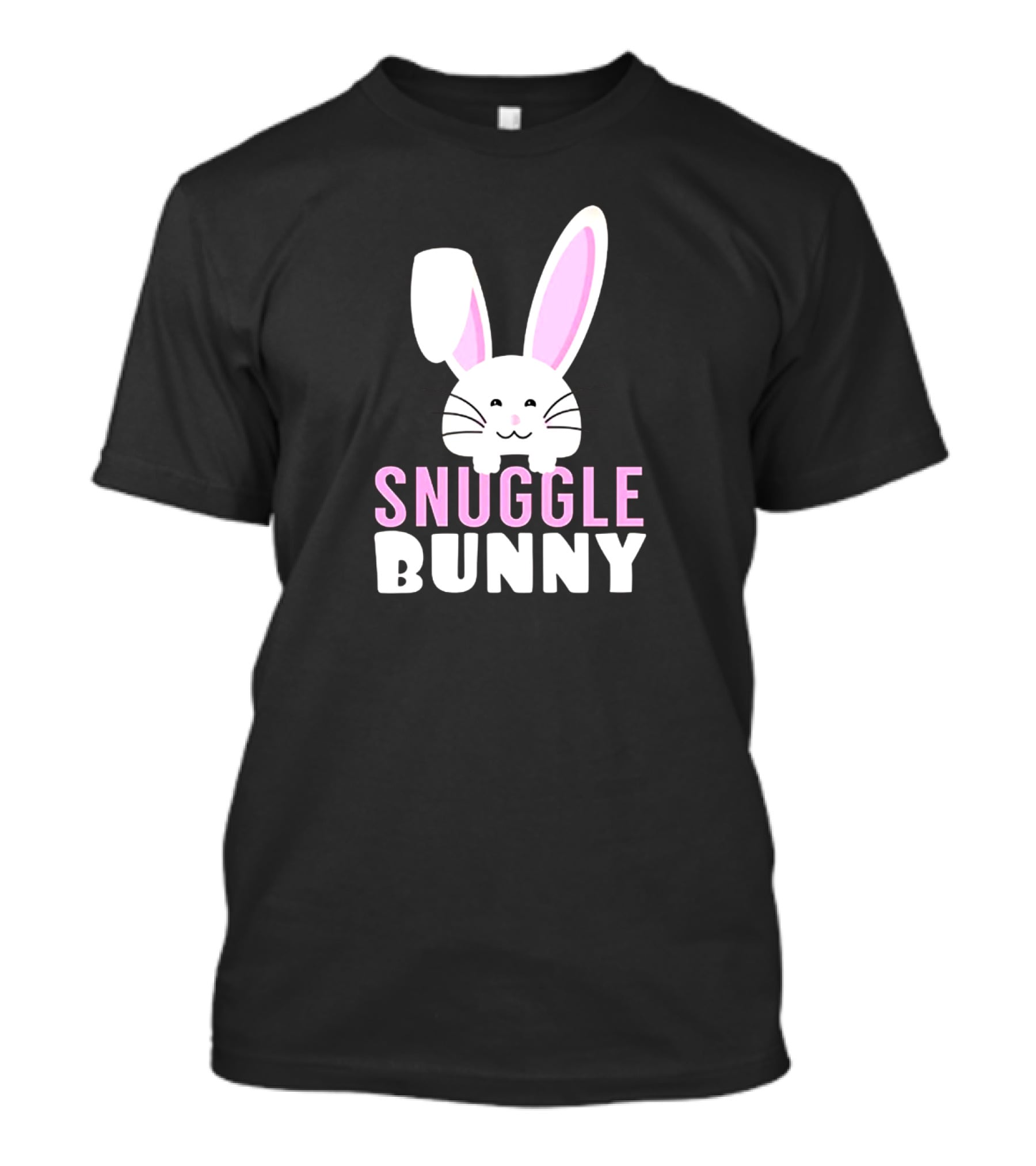 Snuggle Bunny Rabbit Cute Pink Eared Cartoon T-Shirt