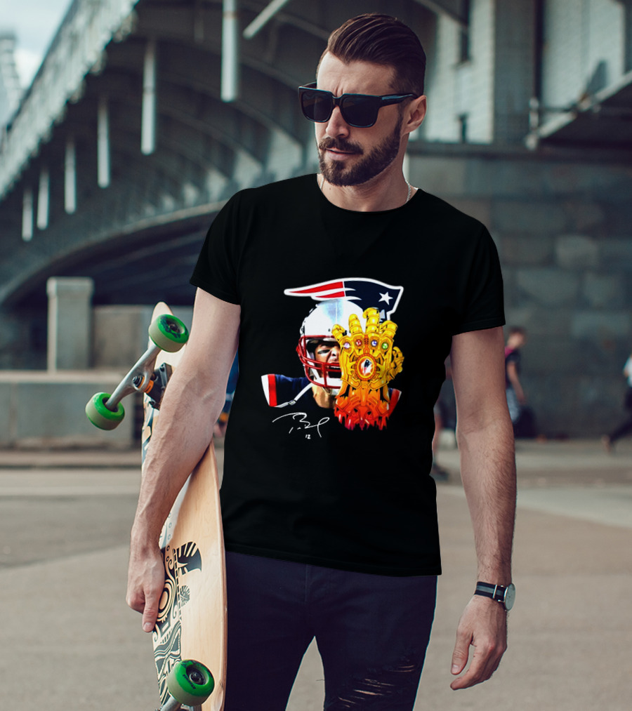 Tom Brady Patriots Infinity Gauntlet Crossover T-Shirt