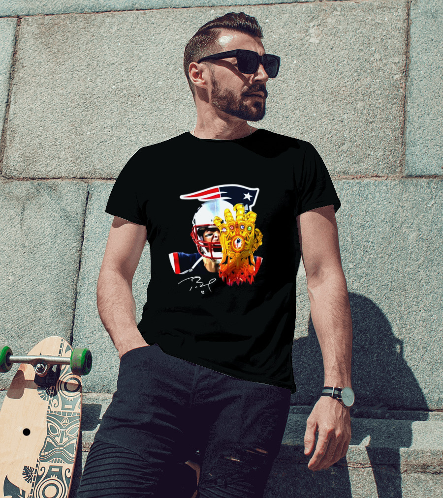 Tom Brady Patriots Infinity Gauntlet Crossover T-Shirt