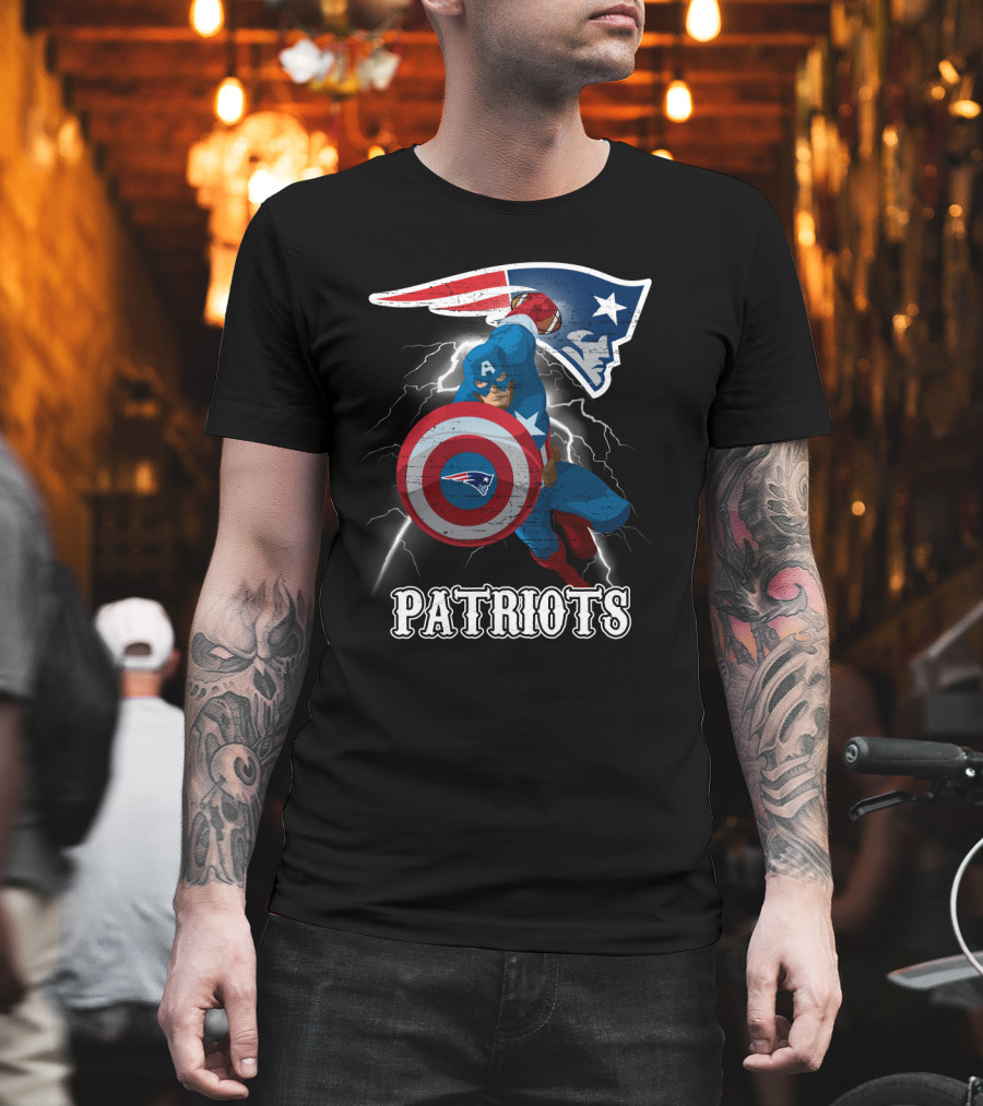 Captain America Patriots New England Nfl T-Shirt