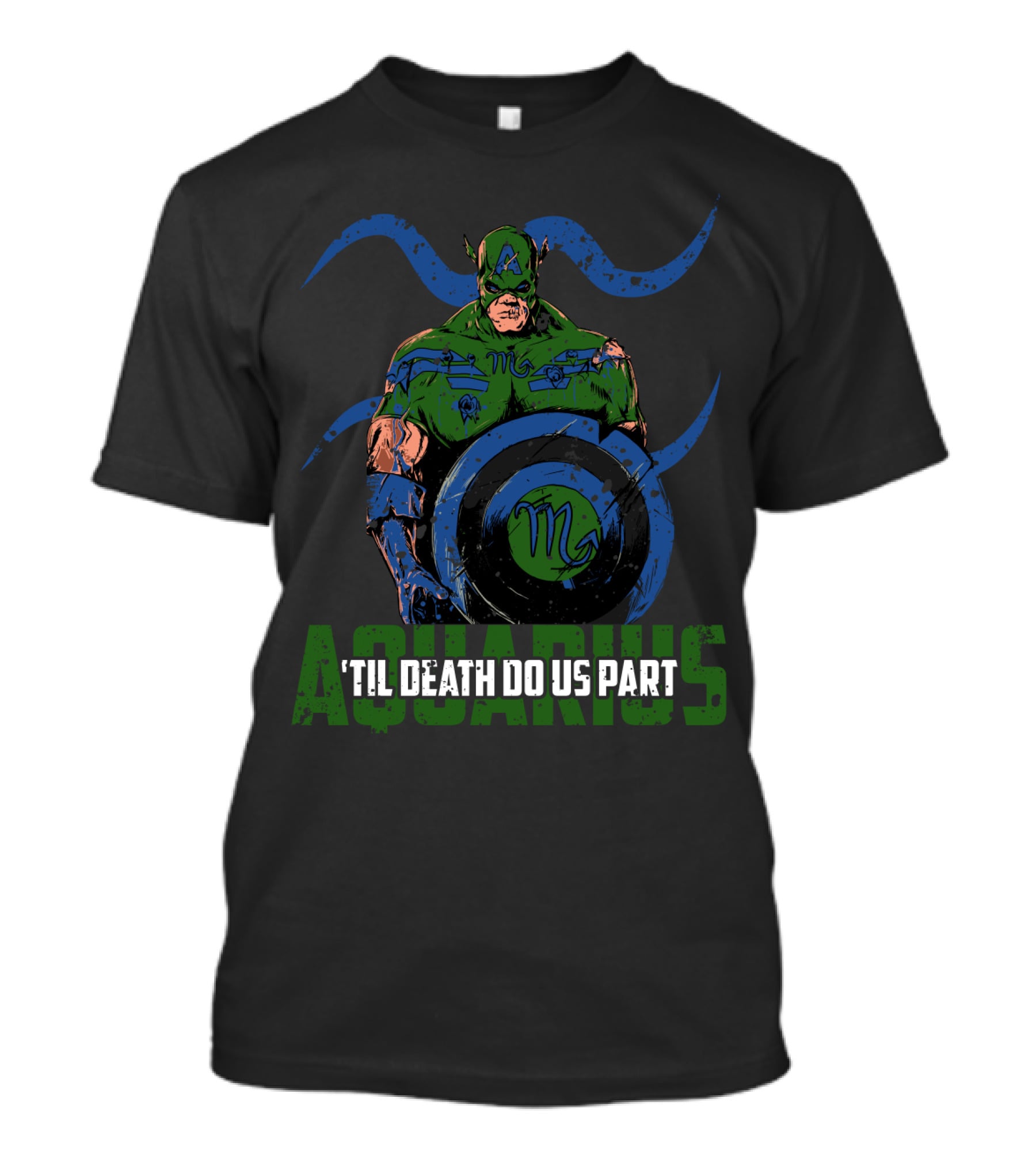 Aquarius Captain American Zombie Marvel Til Death Do Us Part T-Shirt