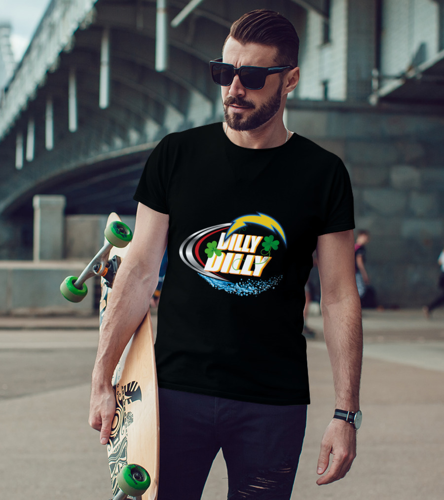 Dilly Dilly Dilly Dilly Los Angeles Chargers Shamrock Splash T-Shirt