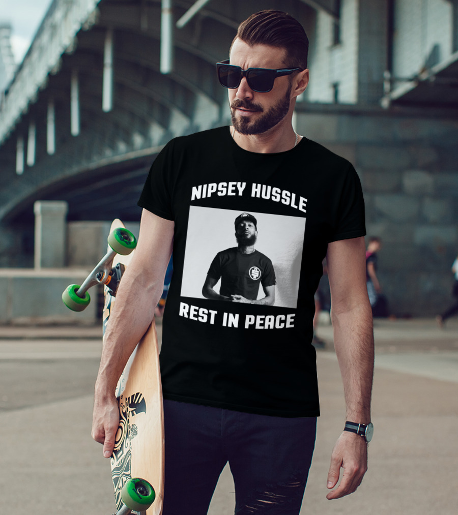 Nipsey Hussle Rest In Peace Memorial Tribute With Iconic Cap T-Shirt
