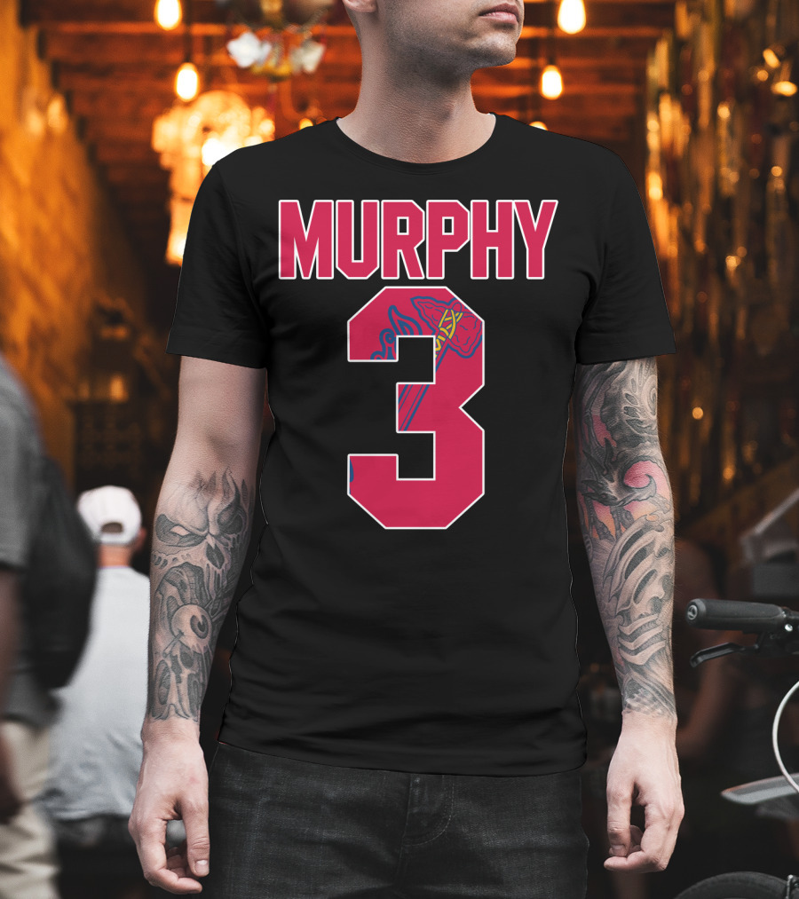 Atlanta Braves Dale Murphy Number 3 Jersey With Iconic Tomahawk T-Shirt