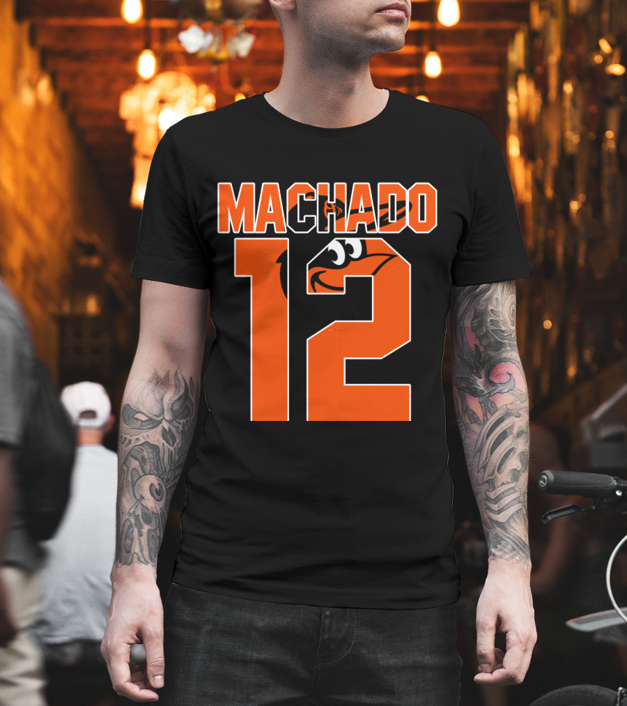 Baltimore Orioles Machado 12 Majestic Baseball Player T-Shirt