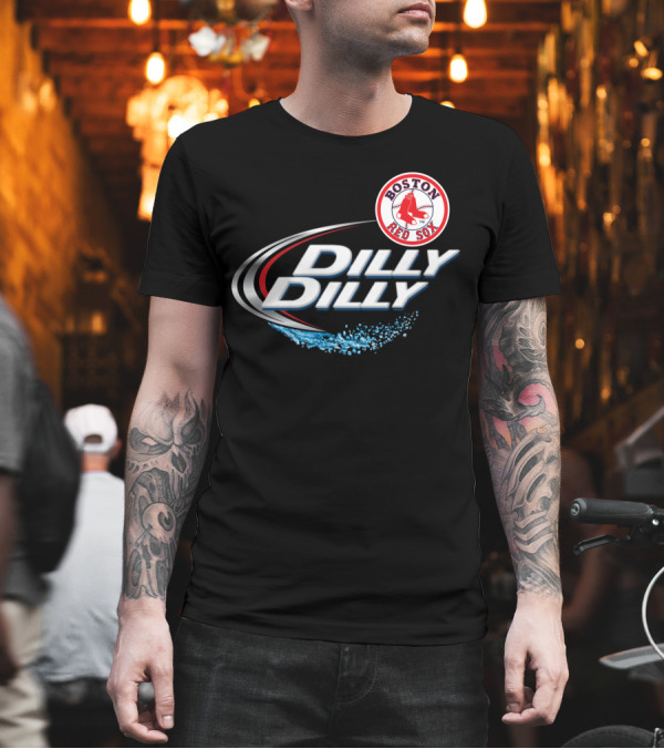 Boston Red Sox Dilly Dilly Slogan with Iconic Team T-Shirt Boston Red Sox Dilly Dilly Slogan with Iconic Team T-Shirt