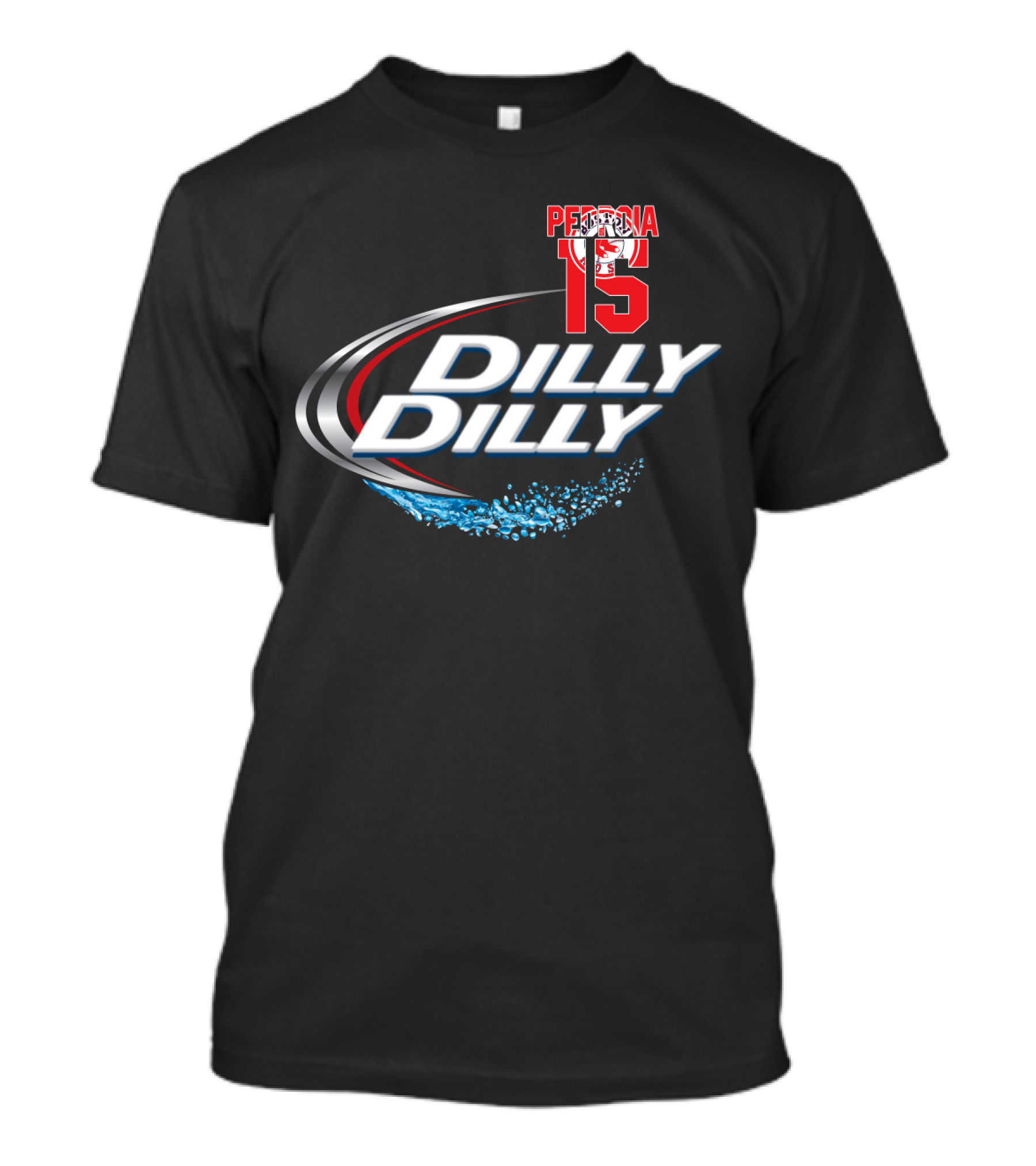 Boston Red Sox Dustin Pedroia 15 Dilly Dilly Majestic T-Shirt