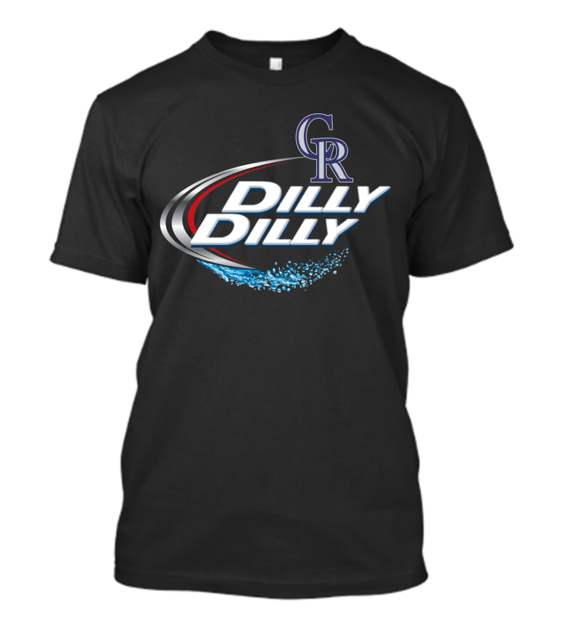 Colorado Rockies Cr Logo Dilly Dilly Blue Splash Sports T-Shirt