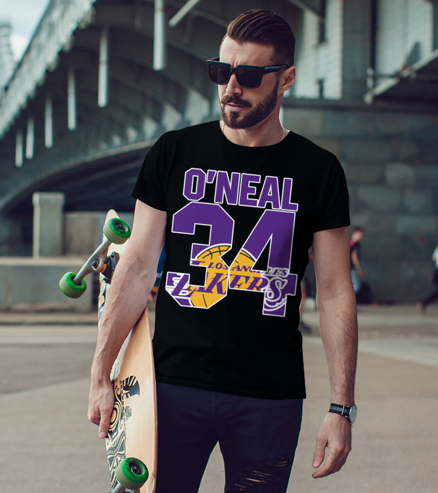 O'neal 34 Los Angeles Lakers Shaquille O'neal Basketball Legends T-Shirt