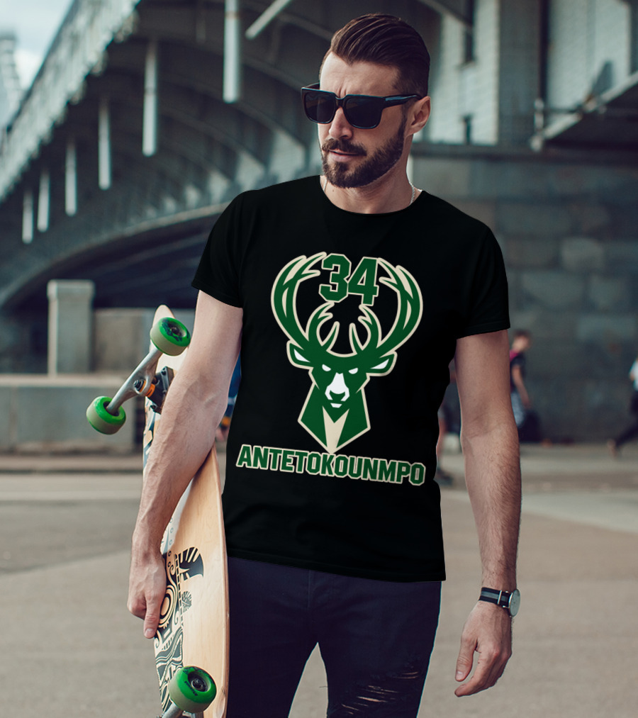 Milwaukee Bucks 34 Antetokounmpo T-Shirt