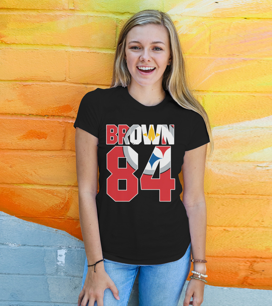 Pittsburgh Steelers Antonio Brown 84 Logo Jersey T-Shirt